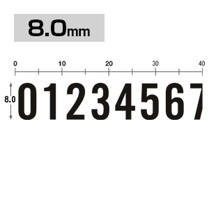 差替式ゴム印 数字セット (8.0mm)